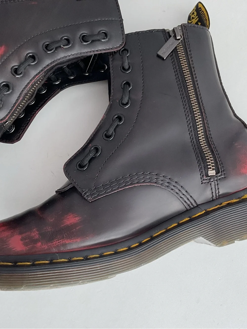 Dr Martens 1460 Pascal Front Zip Cherry Red Women’s Size 8 Rare VHTF